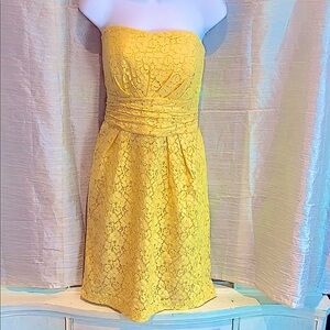 David’s Bridal Yellow Strapless Dress
